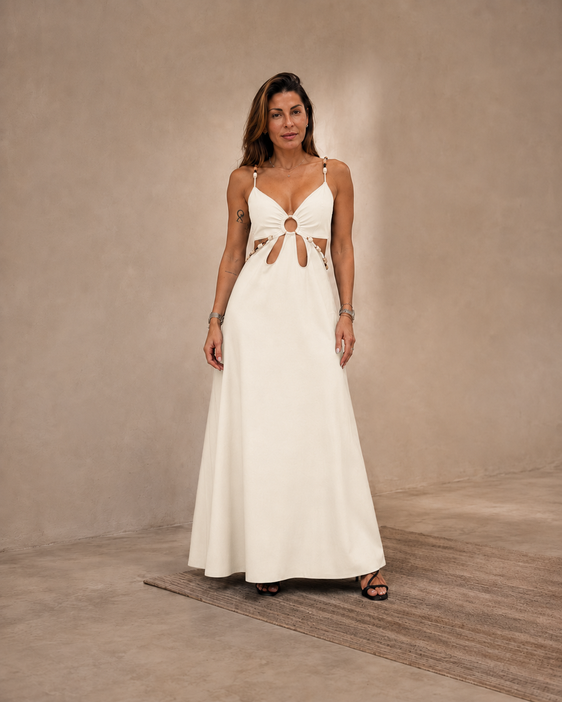 SANTORINI DRESS OFF WHITE
